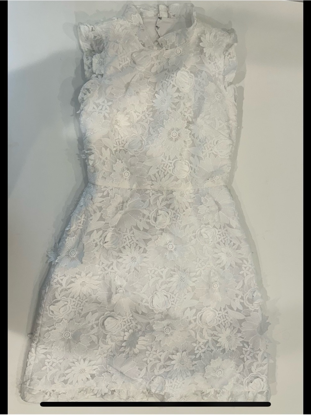 J. Crew White Floral appliqué Mini Dress